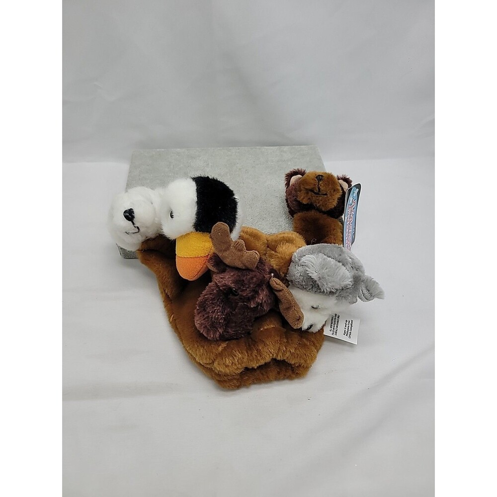 ACE  Plush Five Finger Hand Puppet  9" Stuffed Animal Toy Moose Wolf Bear Tucan